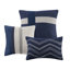 Couette King Blue - Faux daim 7 pièces, taille standard avec coussins décoratifs