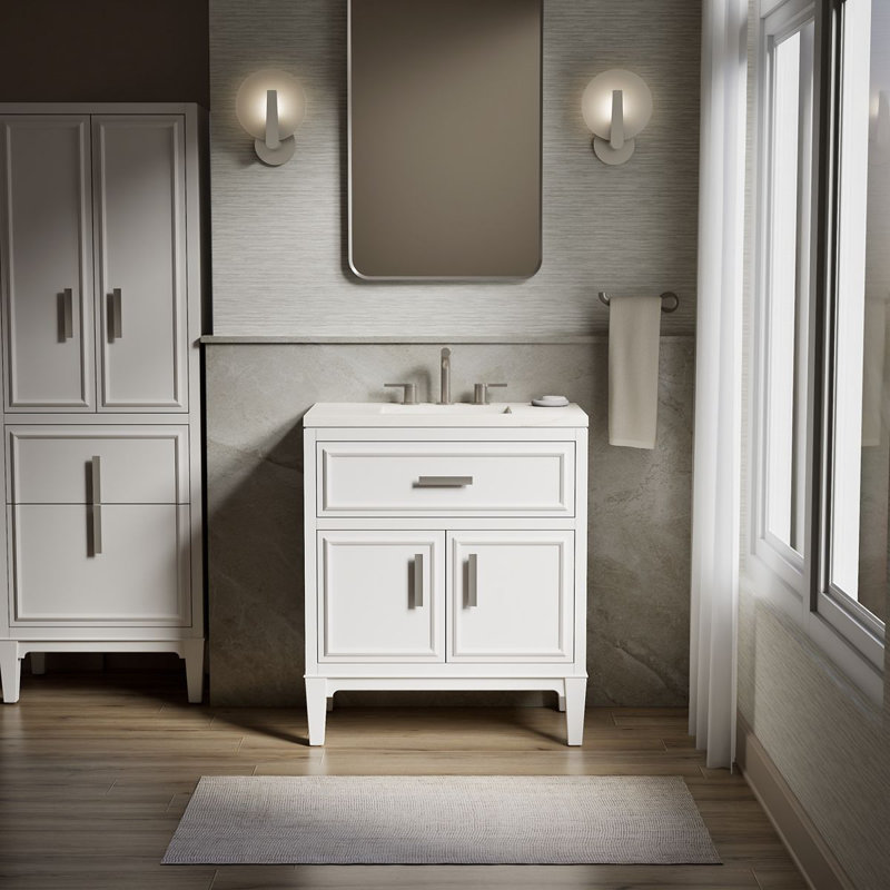 Southerk 30-In Bathroom Vanity Set, White, 30"