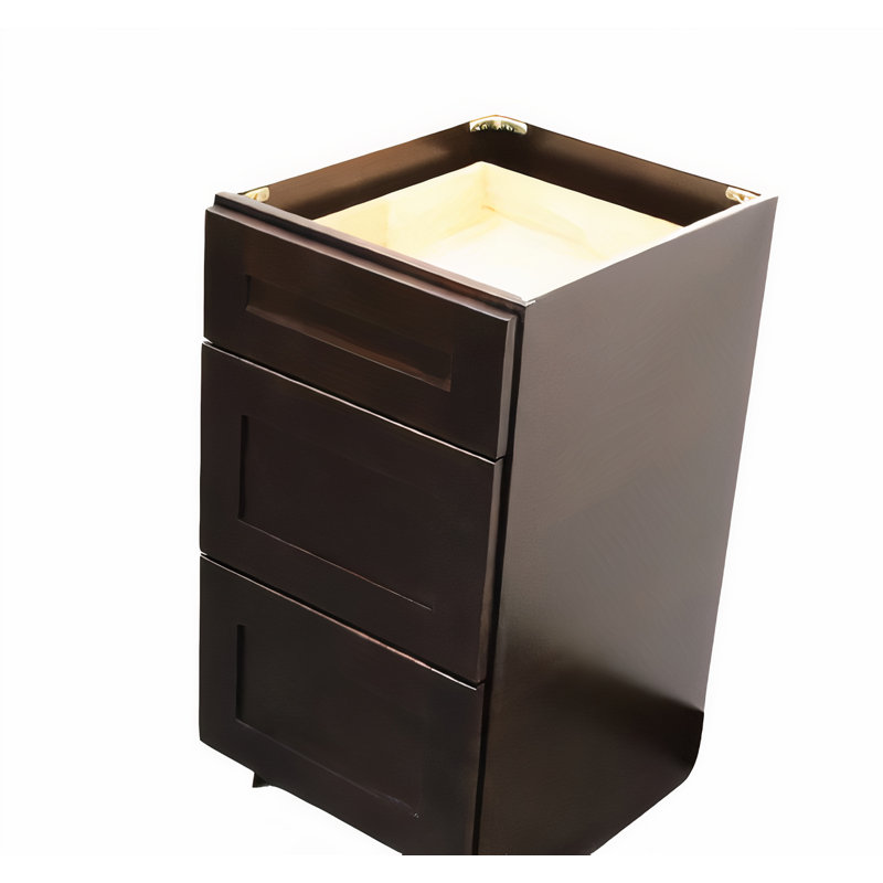Armoire de meuble-lavabo 18 po à 3 tiroirs, prête à assembler, Espresso Shaker