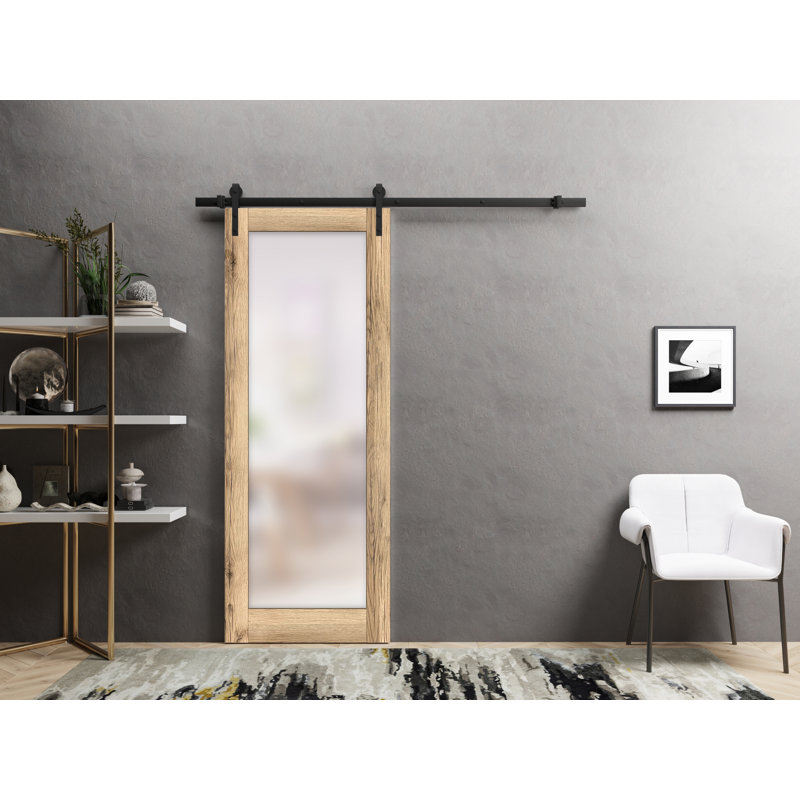 Porte de grange en bois lambrissé sans trousse de quincaillerie d’installation, 32 po x 80 po