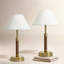 Leather-Wrapped Cordless Rechargeable LED Table Lamps, Set of 2