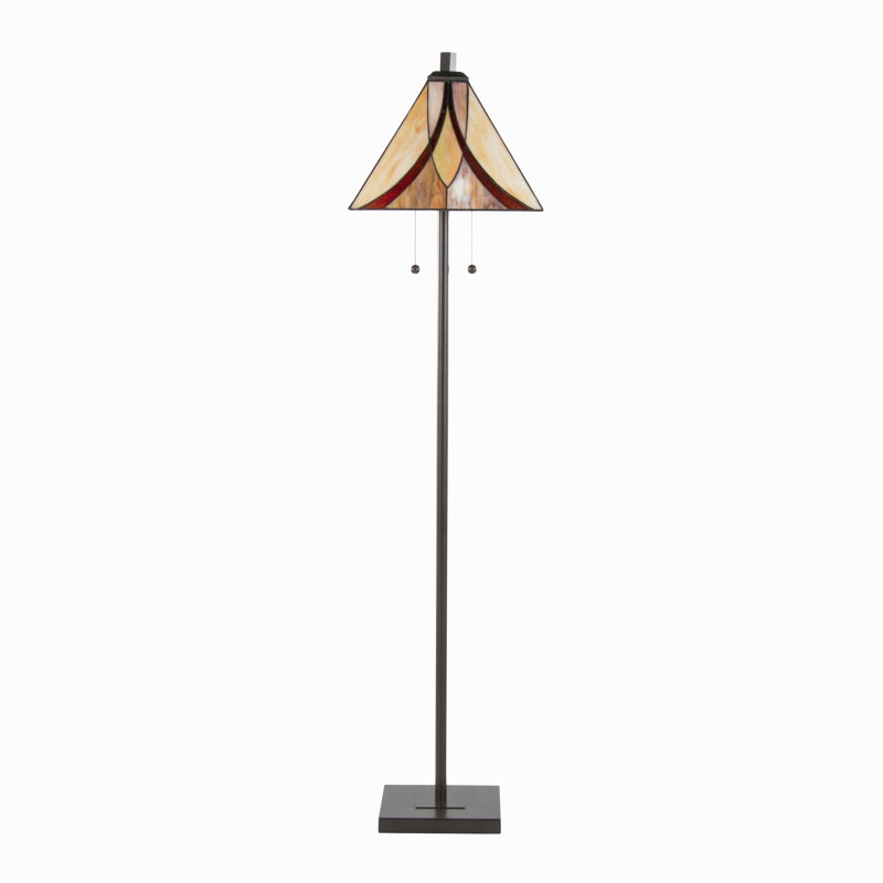 Lampe sur pied en métal et bronze