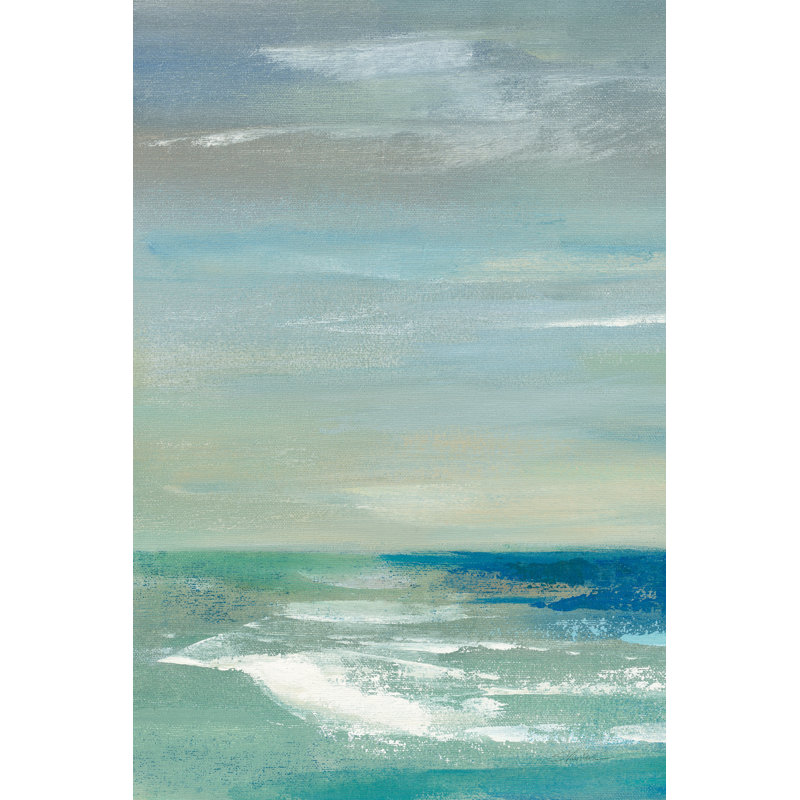 «Early Morning Waves I» par Silvia Vassileva - peinture sur toile tendue, H 30 po x l 20 po, Non, Cadre flottant érable