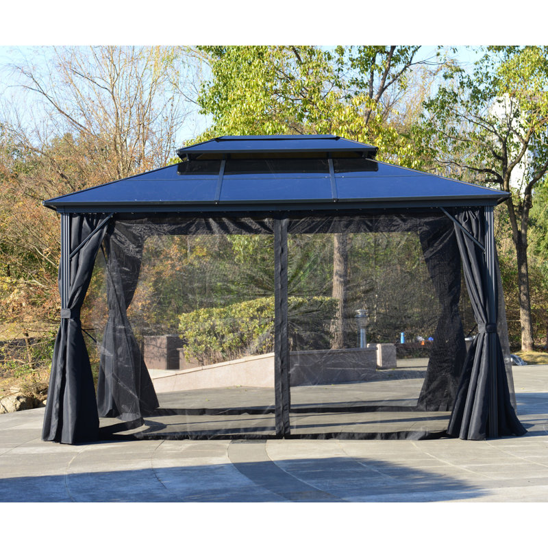 13 pi. L 10 pi. D Pavillon de jardin en aluminium