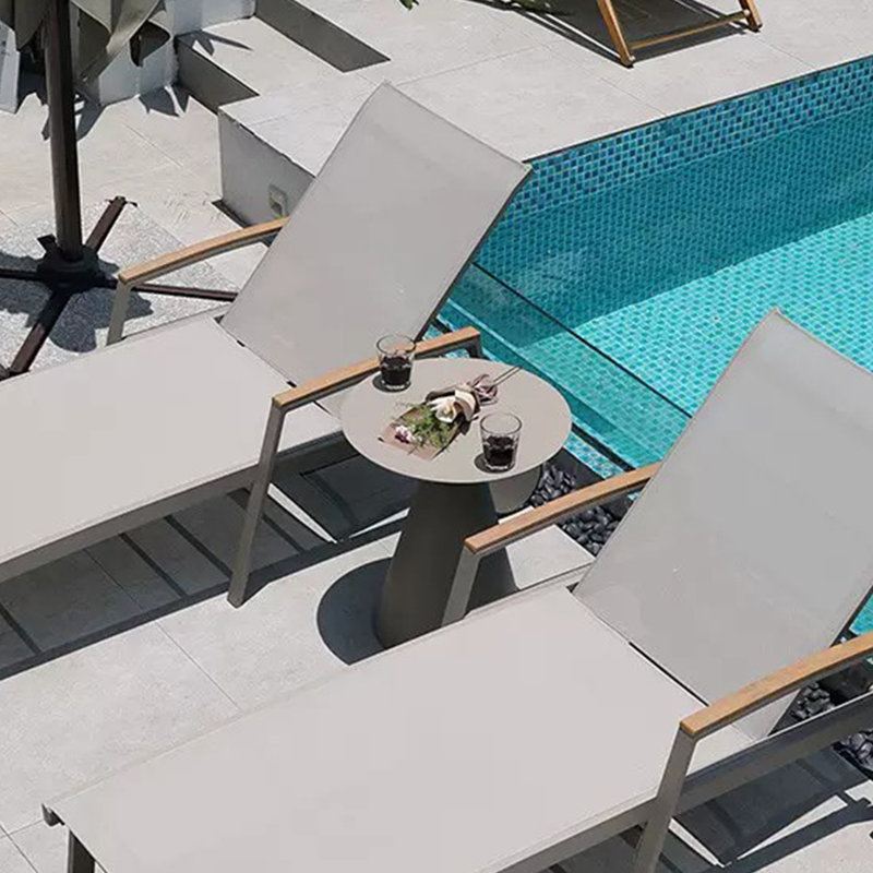 Chaise longue d'extérieur en tissu