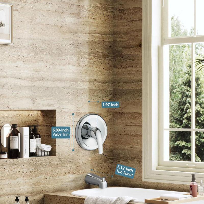 Bec de baignoire de salle de bain, Chrome poli