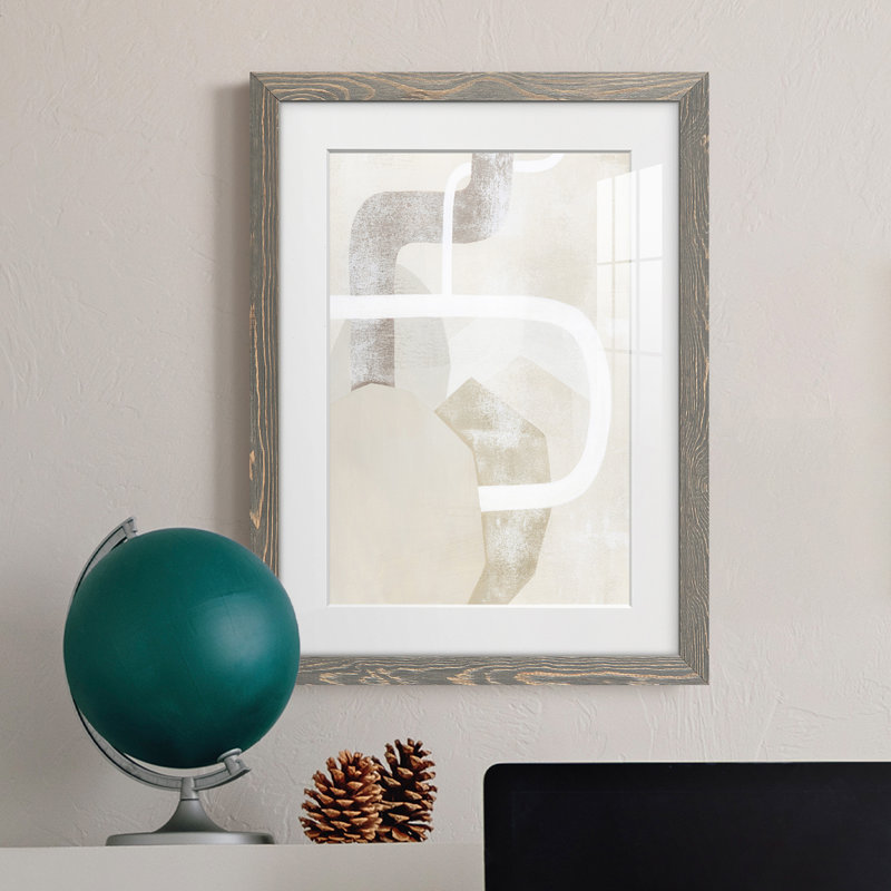 «Quiet Affection I», peinture sur toile encadrée, H 24 po x l 20 po x P 1 po, Cadre gris