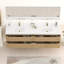 Meuble-lavabo double 84 po avec comptoir en quartz et dosseret 84 po