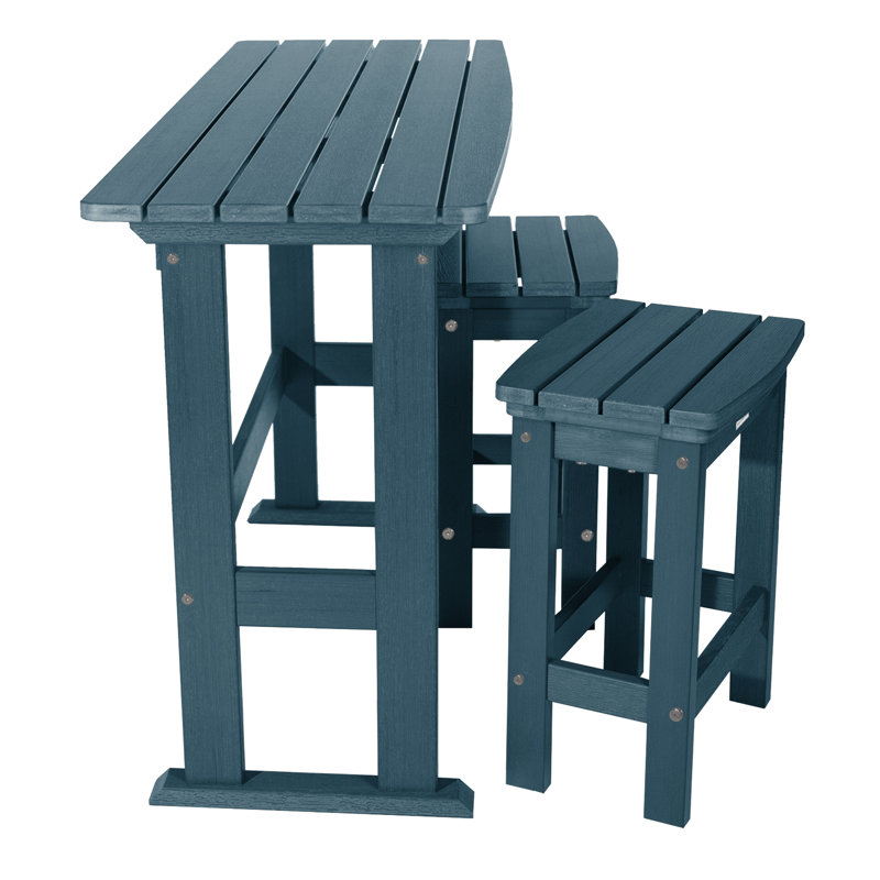 Arbnora 2 - Person Patio Dining Set with Rectangular Table, Nantucket Blue