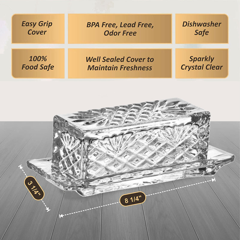 Red Barrel Studio® Emis Crystal Butter Dish