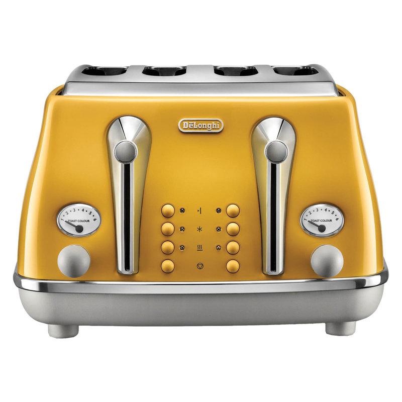 Icona Metallics 1.7L Kettle & 4 Slice Toaster Ice Blue, Yellow