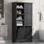 Armoire de rangement de salle de bain avec portes et tiroirs, panier à linge inclinable, armoire d'entrée