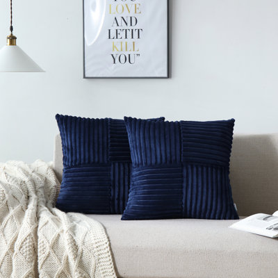 Housse de coussin carré en velours côtelé