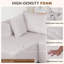 Canapé modulaire 105 po Cloud avec méridienne en L, revêtement en velours côtelé, assise profonde, rembourré par compression, aucun assemblage requis, mobilier moderne pour le salon-332496928-332496929