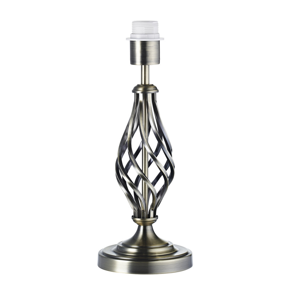 Traditional Table Lamp Base with Twist Stem Design and Inline Switch