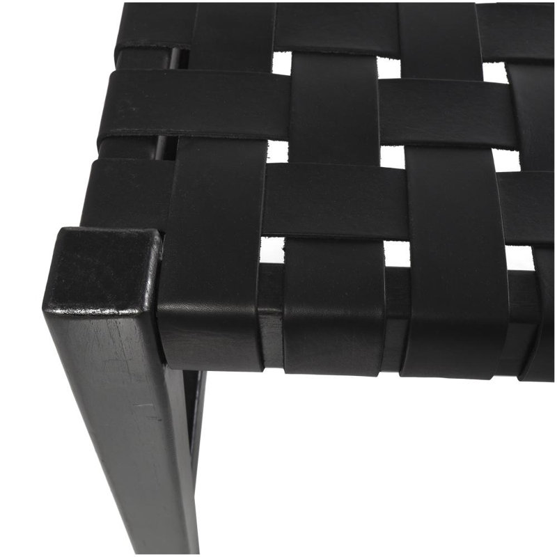 Banc en bois massif Gilman, Noir