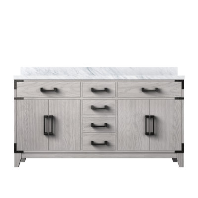 Plateau de meuble-lavabo double l 60 po x P 22 po Laurel