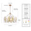 Lustre 29 pouces en or laqué Corry avec couches de verre transparent, givré et à feuille d'or