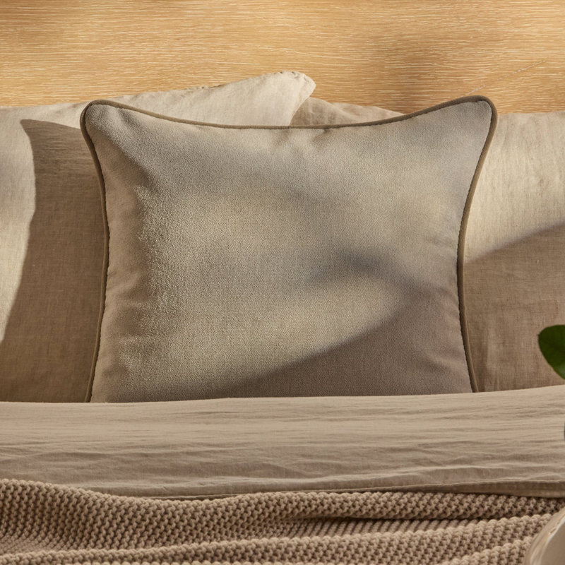 Square Cushion Cover, Beige/Driftwood