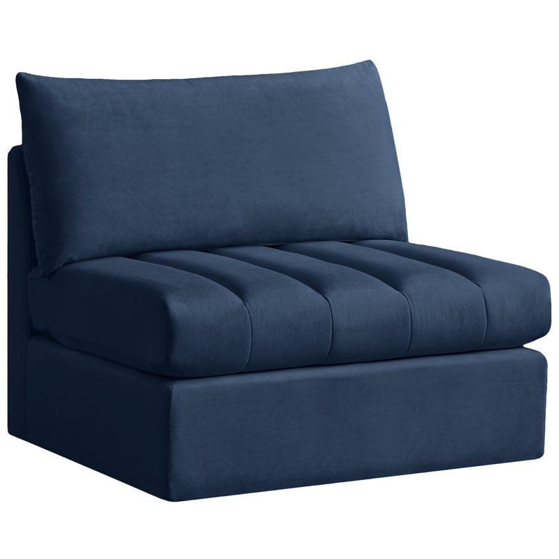 Jacob Velvet Slipper Chair, Navy Velvet