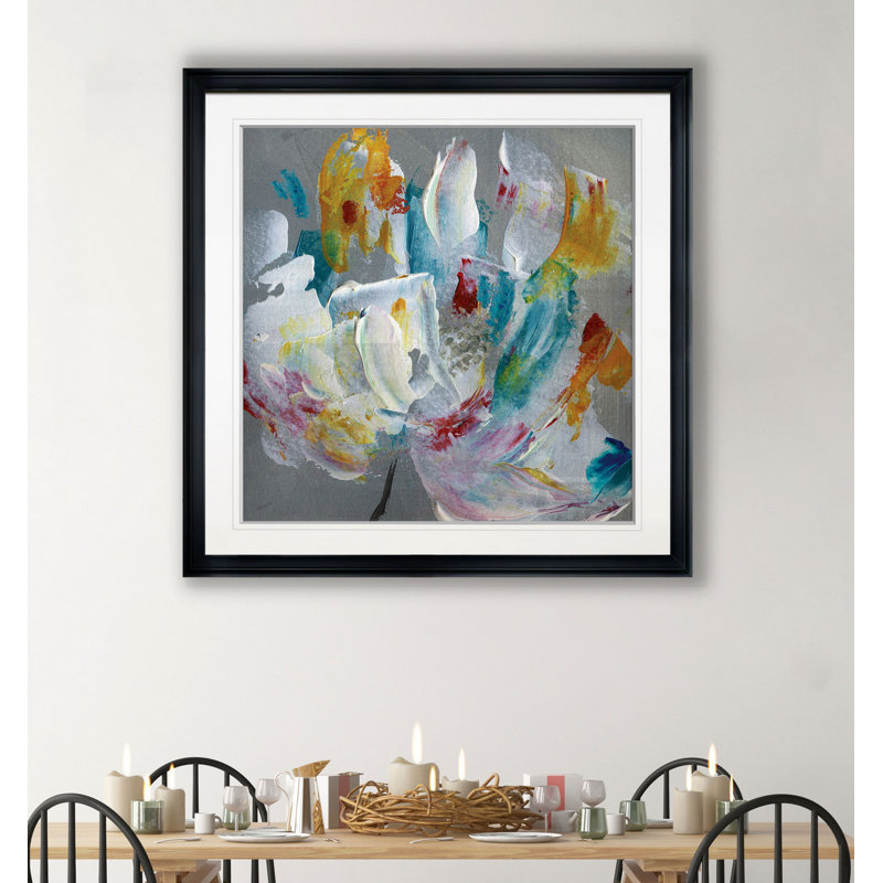 «Tye Dye Flower», reproduction sur toile, H 30,5 po x l 30,5 po x P 1,5 po, Cadre plastique noir
