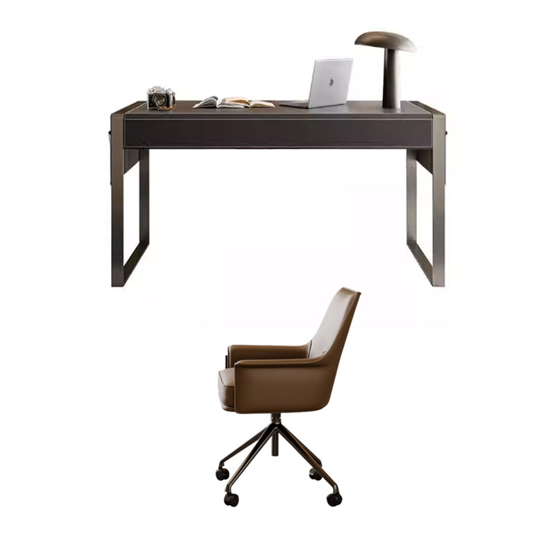 Bureau d'écriture moderne en cuir haut de gamme, H 29,52 po x l 47,24 po x P 23,62 po, Noir