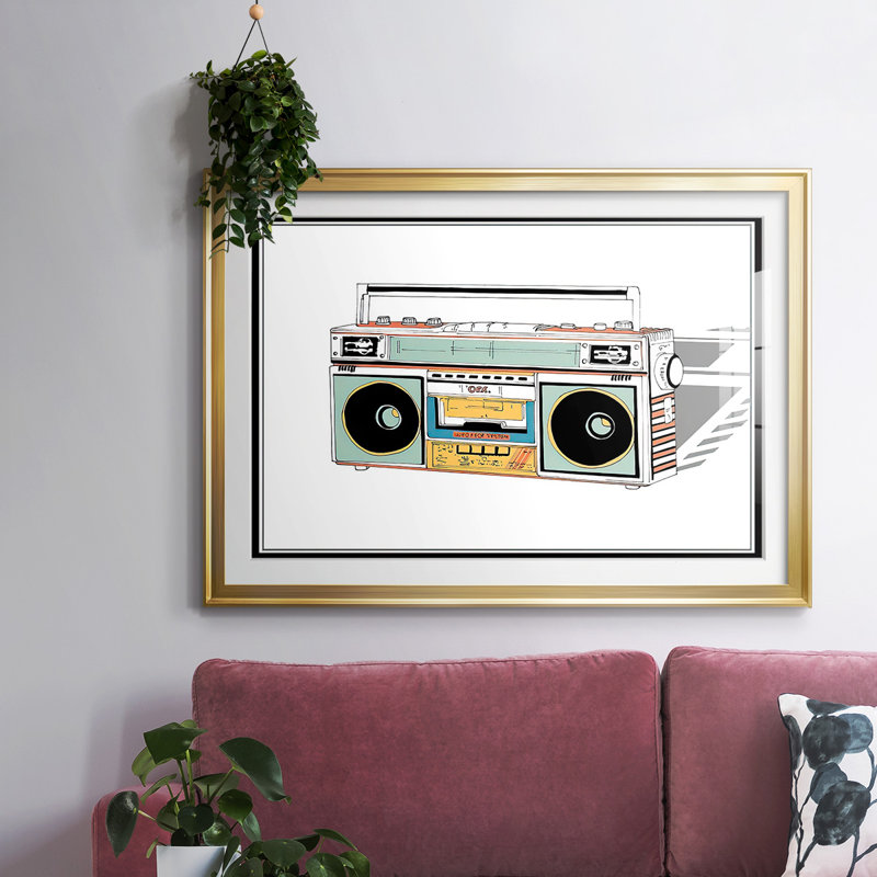 «Jamming II», reproduction d'art encadrée, Or, H 30 po x l 44 po x P 1,5 po