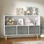 Children's Multi-Purpose Bookshelf With Collapsible Fabric Bins-1641420973