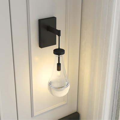 Wall Sconces, Black Wall Sconces Modern Bathroom Lights, Sconces Wall Lighting with Clear Glass, Wall Mounted Light Wall Lamp for Living Room Hallway Reception Desk
