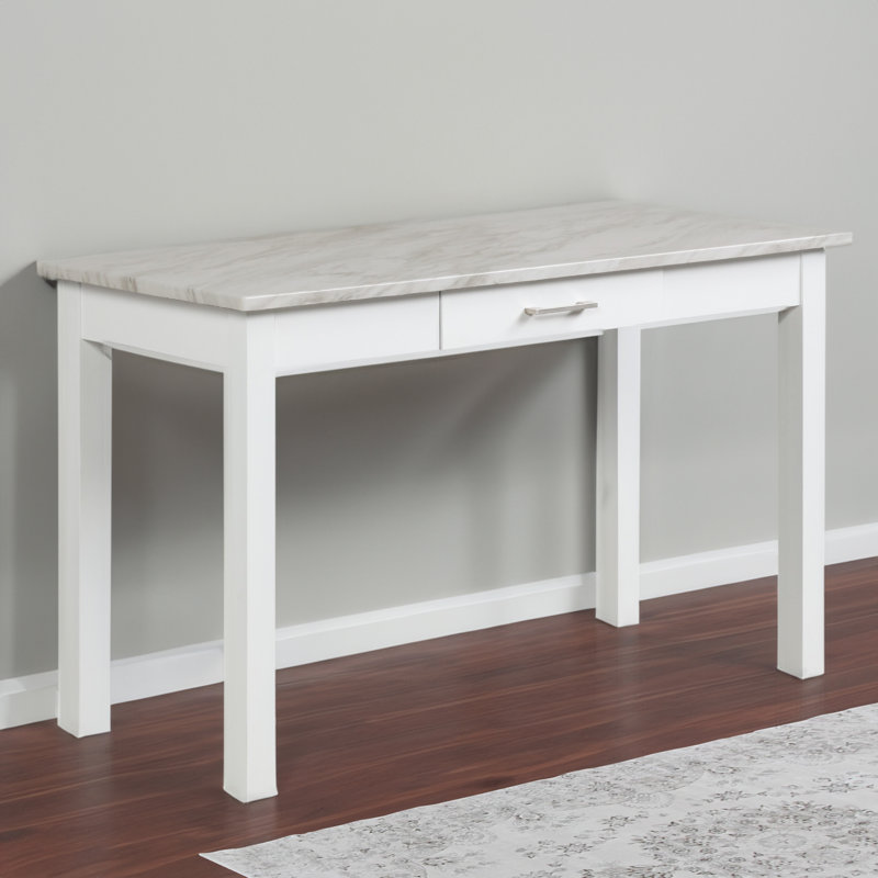 Marble Top Solid Wood Base Writing Desk