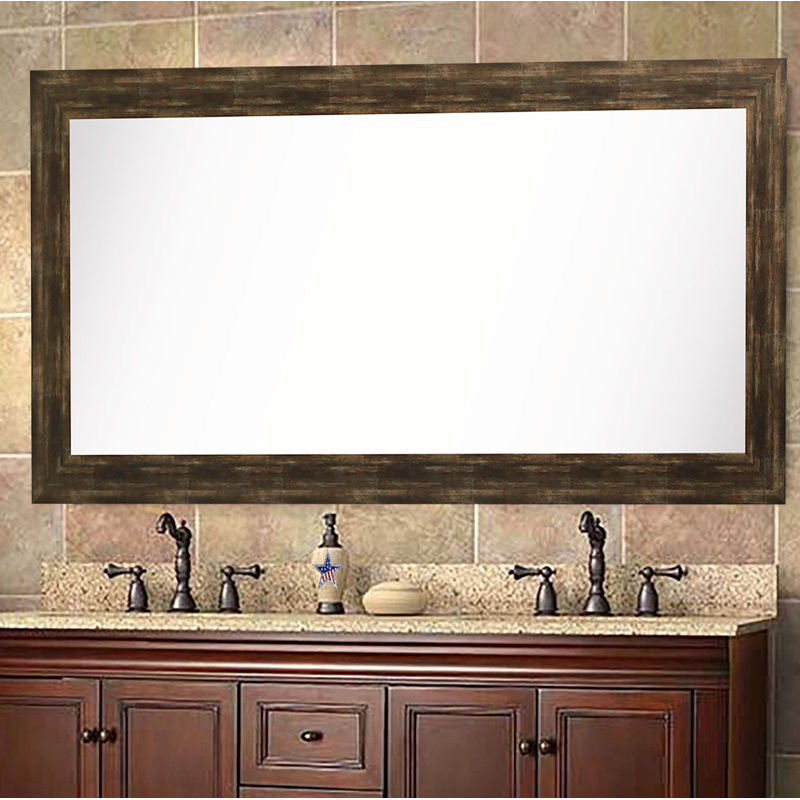Miroir de salle de bain rustique Hinatea, H 36 po x l 79,5 po