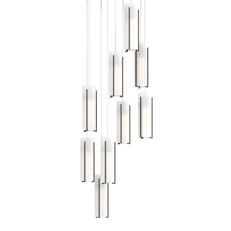Exos 9 - Light Cylinder Pendant, 13" - 130", Clear, Dark Smoke
