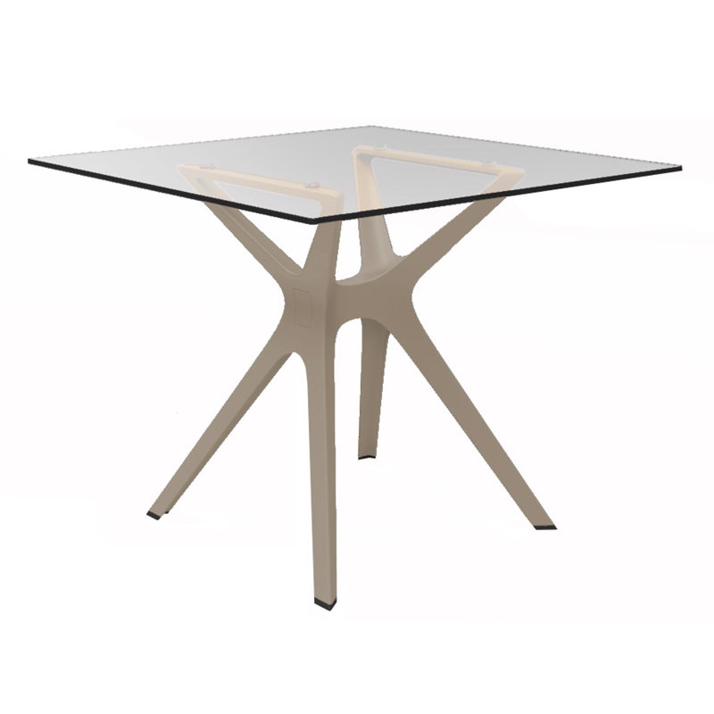 Table de salle à manger Vela S, Sable, Verre