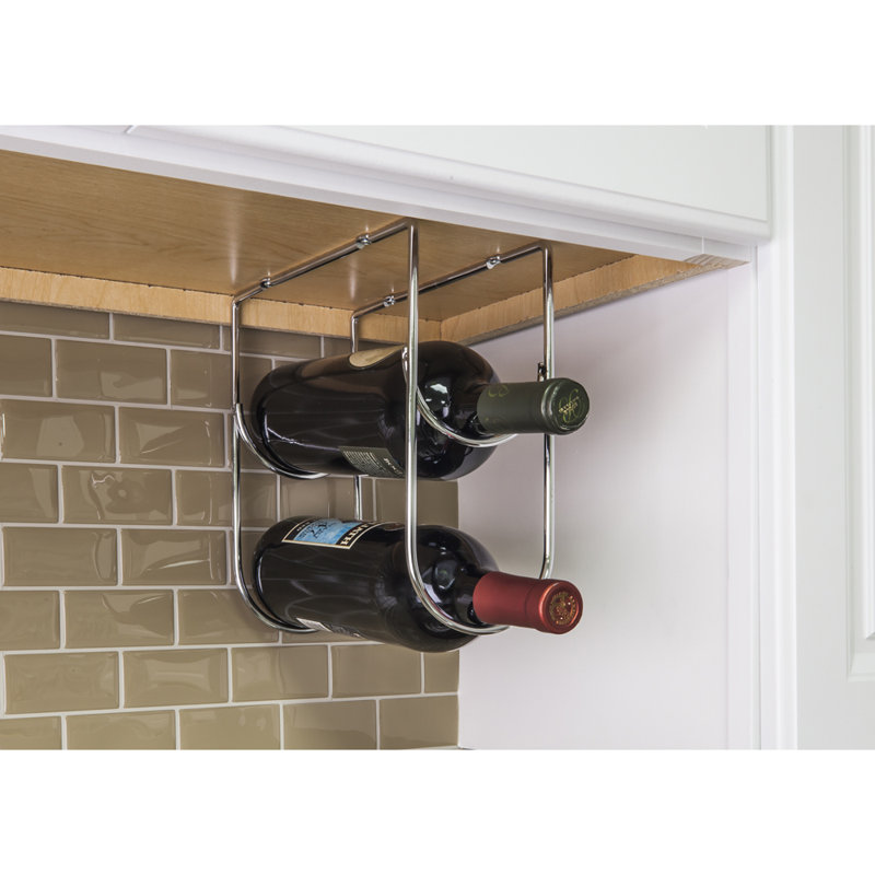 2 Bottle Hanging Wine Bottle Rack, Chrome