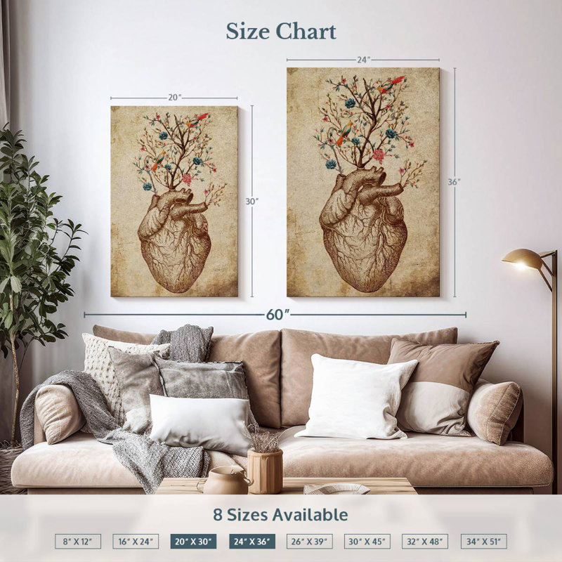 Keiri Heart Spring Floral, 36" H x 24" W