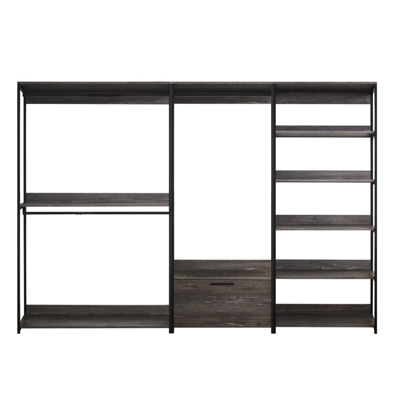 Walk-in modulaire avec rangement supplémentaire et compartiments profonds personnalisables