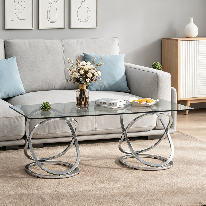 Table basse 31,50 "Modern, Argent