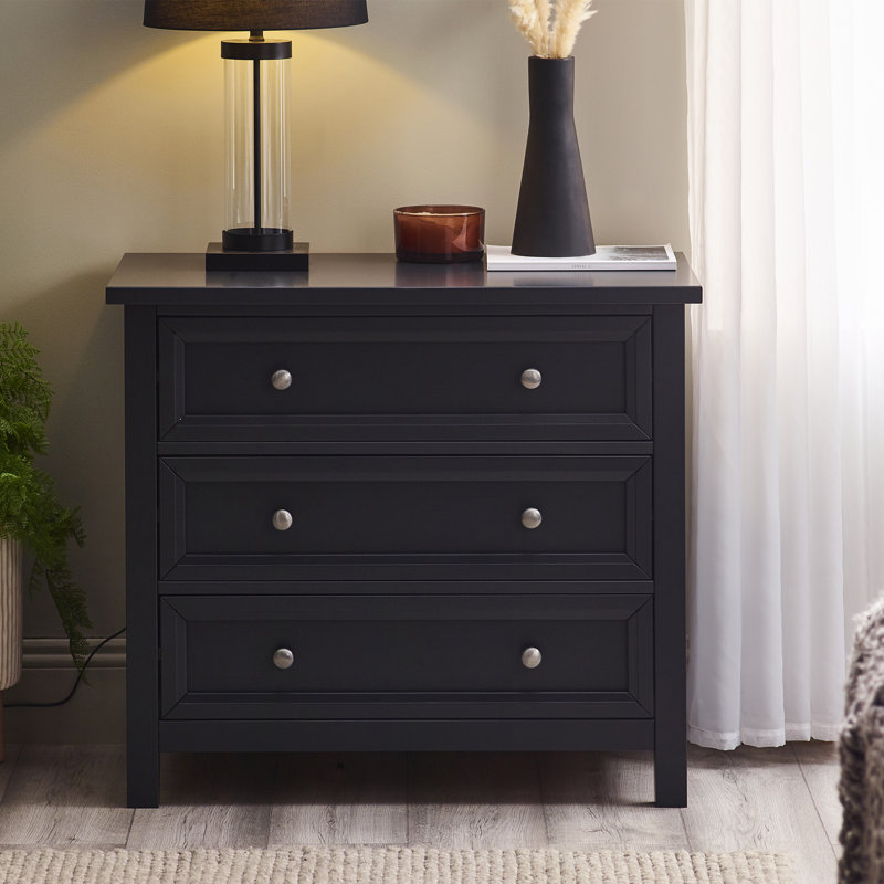Jarin 84cm W 3 - Drawer Chest of Drawers, Anthracite