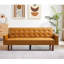 Canapé-lit convertible en cuir synthétique 74,4 po, brun-1350324944