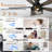 52" Black Farmhouse Industrial Flush Mount Ceiling Fan, 6-Speed DC Motor Low Profile Caged Ceiling Fan with Light and Remote
