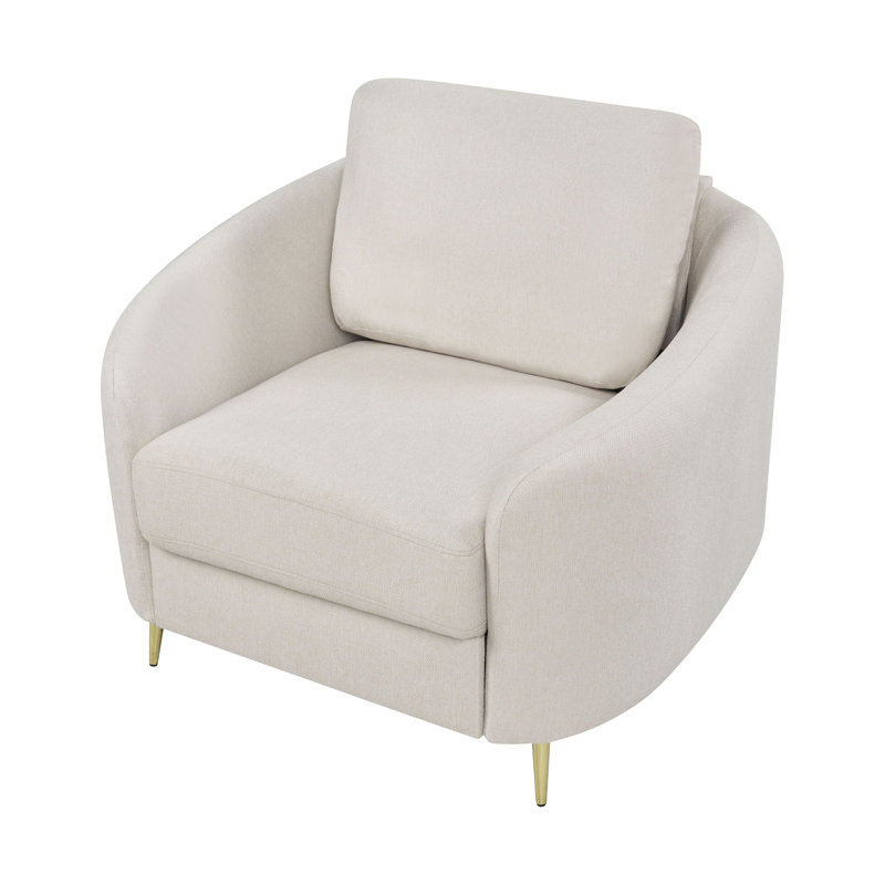 Aaronette Upholstered Armchair, Beige Polyester