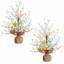 18 po Ensemble de 2 branches artificielles pré-éclairées avec 30 lumières DEL sur fond de toile de jute-537946291