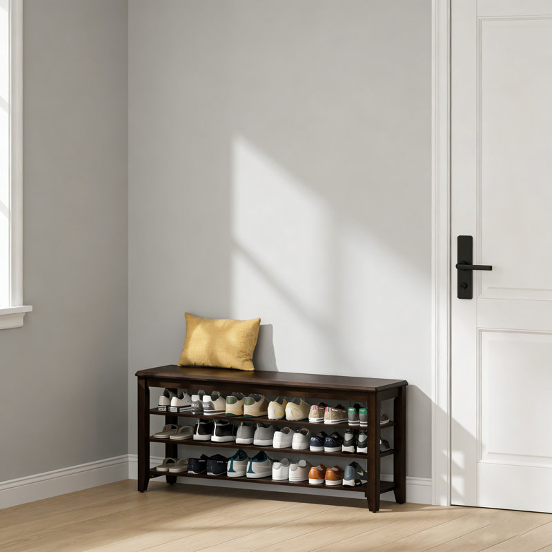 Entryway Shoe Bench With Adjustable Shelves, 20.6" H x 47.2" W x 11.8" D