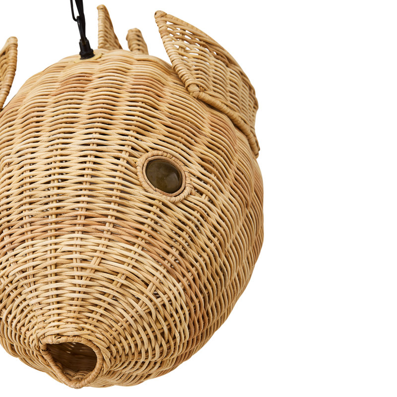 Luminaire suspendu fantaisie 1 lumière Wicker, H 71,51 po x l 24 po x P 15 po