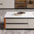 Rectangular saddle leather rock slab coffee table-1688116498