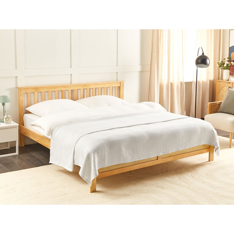 RAGALA Cotton Solid Colour Bedspread, 220 x 240 cm Bedspread, Light Beige