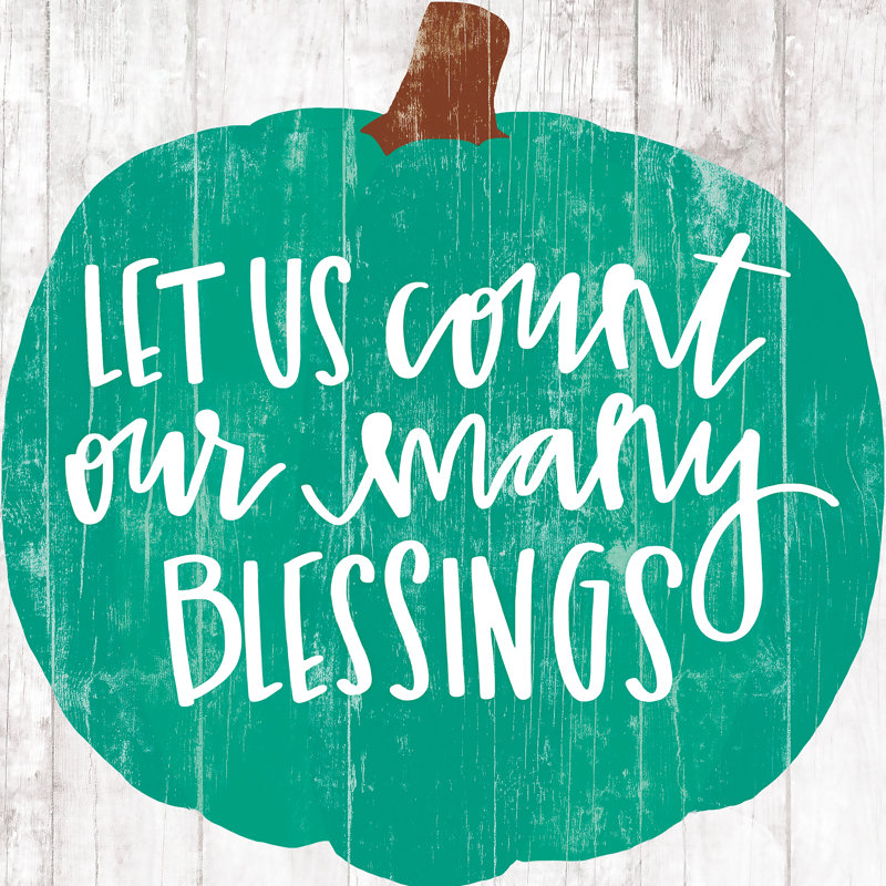 Our Many Blessings - Art textuel, H 12 po x l 12 po, Toile avec cadre flottant or, Non