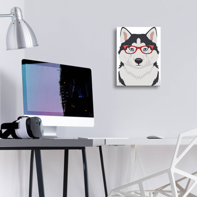 Epic Art 'Husky Wearing Hipster Glasses 2' by Furbaby Affiliates Acrylic Glass Wall Art