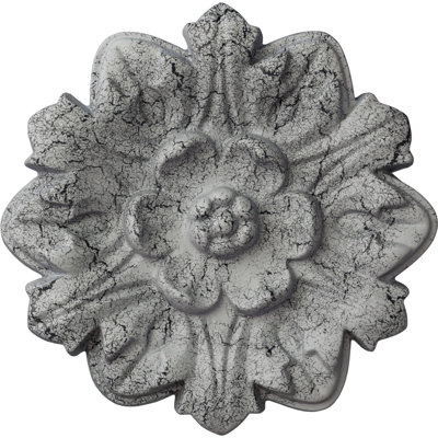 Médaillon de plafond Endurathane Olivia, 7 7/8 po x P 1 1/8 po (pour auvents jusqu'à 2 1/8 po), pot peint à la main de finition crème