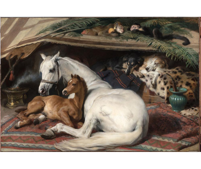 «The Arab Tent» par Sir Edwin Henry Landseer - Art mural sur toile tendue avec châssis, H 17 po x l 24 po